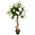 Potted Floral Artificial Roses in Bloom Garden Tree - White - 4' - IMAGE 4