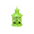 8" Shiny Lime Green Votive or Tealight Candle Holder Lantern with Star and Scroll Cutouts - IMAGE 1