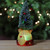 9.5" LED Lighted Green Tree with Smiling Bear Head Figure - IMAGE 3