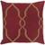 22" Red and Brown Square Contemporary Throw Pillow - Down Filler - IMAGE 1