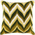 18" Espresso Brown and Hunter Green Chevron Square Throw Pillow - IMAGE 1