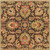 8' x 8' Brown and Ivory Contemporary Hand Tufted Floral Square Wool Area Throw Rug - IMAGE 1