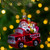 4" Red Fire Truck with Santa and Presents Glass Christmas Ornament - IMAGE 2