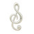 12.25" Silver Symphony Shiny Musical Treble Clef Christmas Ornament - IMAGE 3