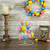 Floral and Striped Easter Egg Tree - 14.25" - Blue/Yellow/Pink - IMAGE 2