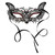 Pack of 6 Elegant Black and Red Cat Eye Metal Filigree Mardi Gras Masquerade Masks - One Size - IMAGE 1