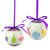 8pc Purple and White Decoupage Shatterproof Christmas Ball Ornaments 2.25" (57mm) - IMAGE 1
