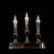 LED Lighted 3-Tier Glitter Candelabra Christmas Decor - 9" - IMAGE 3