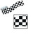 Club Pack of 12 Black and White Race Track Theme Checkered Party Streamers 30' - IMAGE 1