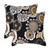 Set of 2 Ebony and Gray Floral Square Outdoor Throw Pillows 18.5" - IMAGE 1