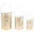 Floral Cut-Out Pillar Candle Lanterns - 10" - Gold and White - Set of 3 - IMAGE 2