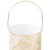 Floral Cut-Out Pillar Candle Lanterns - 10" - Gold and White - Set of 3 - IMAGE 5