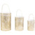 Floral Cut-Out Pillar Candle Lanterns - 10" - Gold and White - Set of 3 - IMAGE 6
