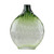 11.5" Forest Green Ombre Disc Shaped Transparent Hand Blown Glass Vase - IMAGE 1