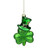 5" Green Shamrock Leaf with Top Hat Glass Christmas Ornament - IMAGE 1