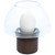 Transparent Glass Candle Holder with Wooden Base - 9.75" - IMAGE 6