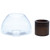 Transparent Glass Candle Holder with Wooden Base - 9.75"