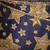 Navy Blue and Gold Star Print Wired Craft Ribbon 5" x 20 Yards - IMAGE 1