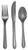 Club Pack of 288 Black Glitz Glittered Heavy-Duty Knives and Spoons 9.5" - IMAGE 1