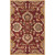 9' x 12' Floral Red and Beige Hand Tufted Rectangular Wool Area Throw Rug - IMAGE 1
