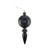 4ct Black Retro Reflector Shatterproof Matte Christmas Finial Ornaments 7.5" - IMAGE 1