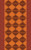 8' x 11' Jagged Pyramids Orange and Brown Hand Woven Rectangular Wool Area Throw Rug - IMAGE 1