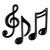 Musical Note Cutouts Party Decoration - 5.5" - Black - Pack of 36 - IMAGE 2