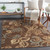 4' x 5.25' Paisley Brown and Blue Shed-Free Rectangular Area Throw Rug - IMAGE 2