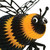 Honeycomb Tissue Paper Bumblebee Decoration - 10" - Black and Yellow - Pack of 12 - IMAGE 2
