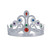 Club Pack of 12 Plastic Jeweled Silver Queen's Tiara Adjustable Party Hat - IMAGE 1