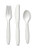 3-Piece Disposable Party Cutlery Sets - 7.5" - White - Club Pack of 288 - IMAGE 1
