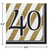 Striped 40th Birthday Party Disposable Party Luncheon Napkins - 6.5" - Club Pack of 192 - IMAGE 2