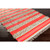 8' x 10' Striped Soft Lines Pink and Ivory Hand Woven Rectangular Area Throw Rug - IMAGE 2