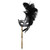 Set of 12 Silver and Black Glitter Feathered Mardi Gras Masquerade Masks - IMAGE 1