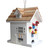 8" White and Brown Flower Shed Outdoor Garden Birdhouse - IMAGE 1