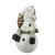 19" Metallic Snowman Sitting on Snowball Christmas Tea Light Candle Holder - IMAGE 1
