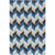 2' x 3' Geometric Blue and Brown Hand Woven Wool Area Throw Rug - IMAGE 1