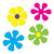 Club Pack of 48 Yellow and Blue Retro Flower Cutout Party Decors 13.25" - IMAGE 1