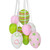 11" Pastel Pink, Green and White Spring Easter Egg Cluster Hanging Decoration - IMAGE 3