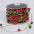 Red and Green Twisted Beads Wire Christmas Craft Ribbon 0.25" x 44 Yards - IMAGE 2