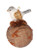5.5" Earth Brown Mercury Glass Ball Glitered Christmas Decoration w/ Perched Bird - IMAGE 1