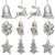 Mosaic Style Christmas Ornaments  - 4" - Gold - Set of 12