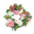 Rose and Berries Artificial Floral Wreath, White 22.5-Inch - IMAGE 1