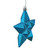 12ct Matte Turquoise Blue Glittered Star Shatterproof Christmas Ornaments 5" (127mm) - IMAGE 2