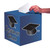 Congrats Grad Graduation Party Cube Card Boxes - 9" - Blue and Black- Pack of 6 - IMAGE 1