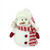 13" Ivory, Red and White Chubby Smiling Snowman with Winter Hat Plush Table Top Christmas Figure - IMAGE 1