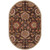 6' x 9' Floral Olive Green and Russet Brown Oval Wool Area Throw Rug - IMAGE 1