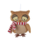 5" Ronnie Rooney Plush Wise Brown Owl Christmas Ornament with Striped Scarf - IMAGE 1