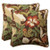 Set of 2 Green and Brown Floral Square Outdoor Corded Throw Pillows 18.5-Inch - IMAGE 1