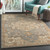 2' x 4' Elegant Caesar Shadow Blue and Champagne Beige Hearth Hand Tufted Wool Area Throw Rug - IMAGE 2